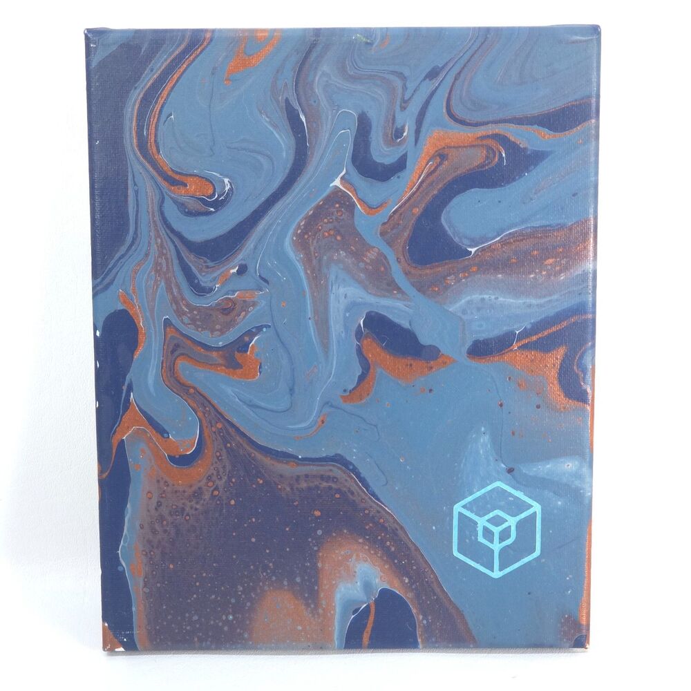 Oil on Canvas Hand Painted Psychedelic Abstract Geometric 8" x 10" Simplicity